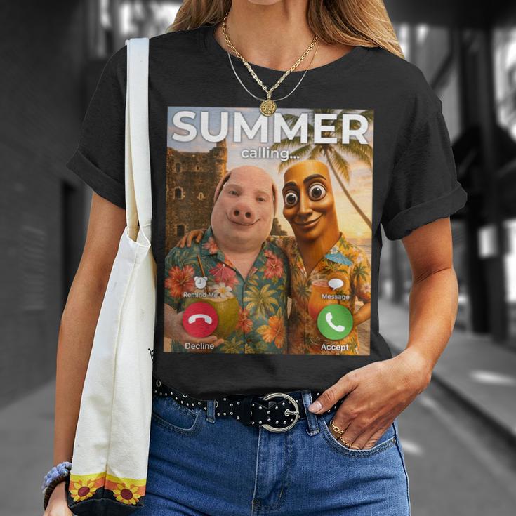 トロピカル ビーチ 夏 ミーム ジョーク トゥン サフール ジョン ポーク 面白い Tシャツ 彼女への贈り物
