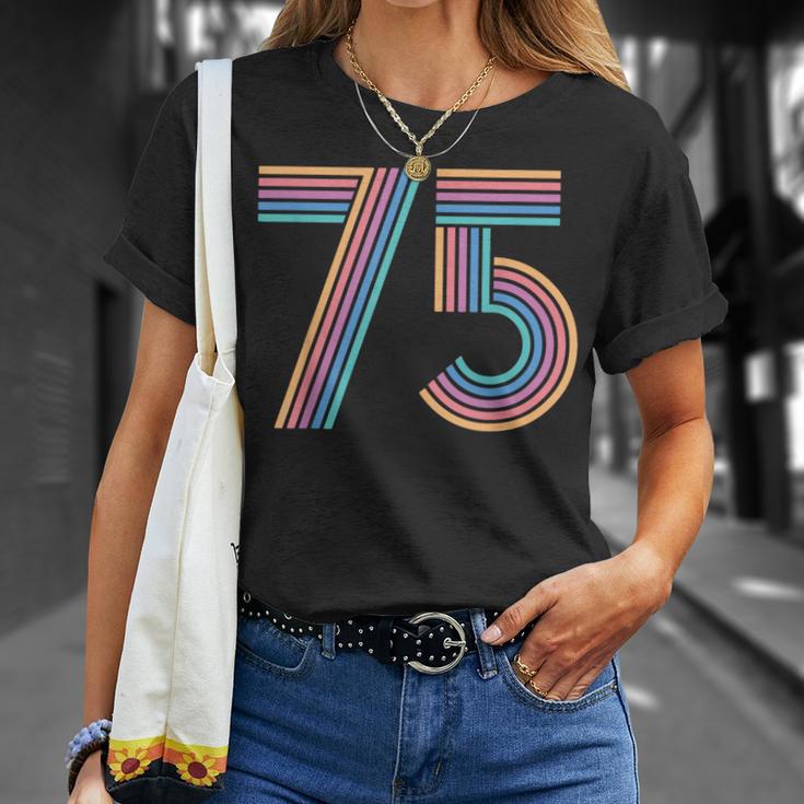 ナンバー 75 七五周年 男性 女性 75歳の誕生日 Tシャツ 彼女への贈り物
