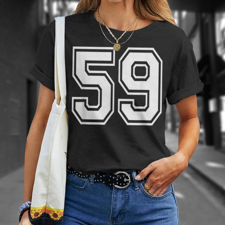 ナンバー59 59歳の誕生日ギフト選手チーム番号入りジャージ Tシャツ 彼女への贈り物