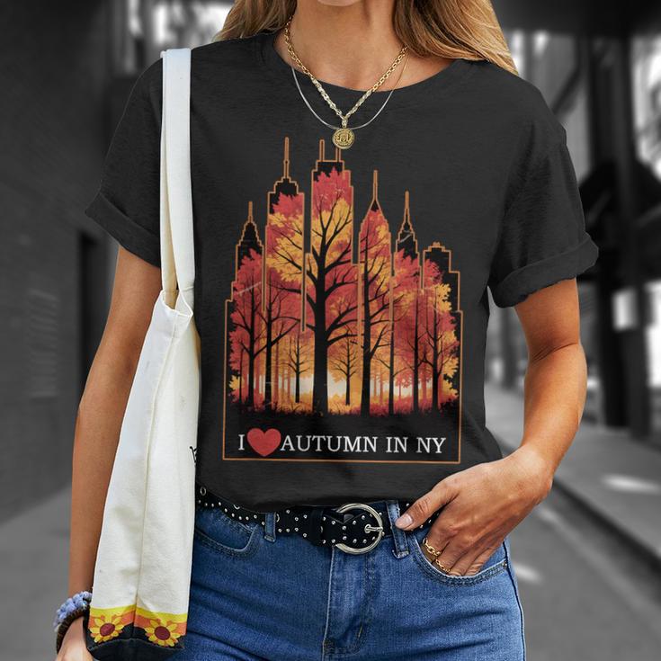 ニューヨーク市の秋が大好き Tシャツ 彼女への贈り物