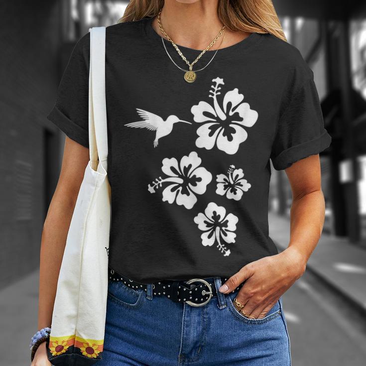 ハチドリ、ハイビスカス、花、男性、女性、子供 Tropical Hummingbird Hibiscus Flowers Tシャツ 彼女への贈り物