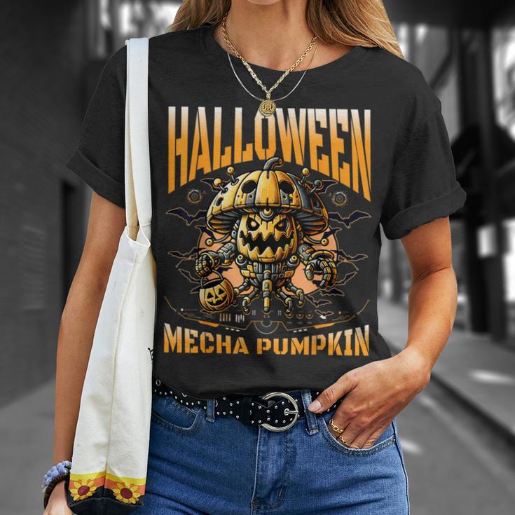 ハロウィンメカかぼちゃロボットsfホラー Tシャツ 彼女への贈り物