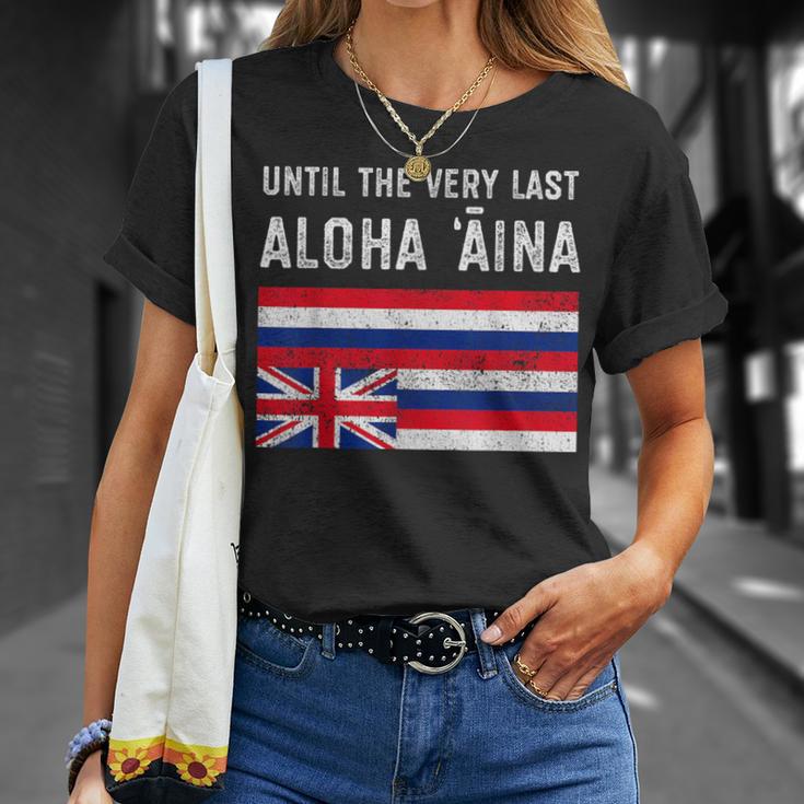 ハワイ国旗 最後までアロハアイナ、マウナケア Tシャツ 彼女への贈り物