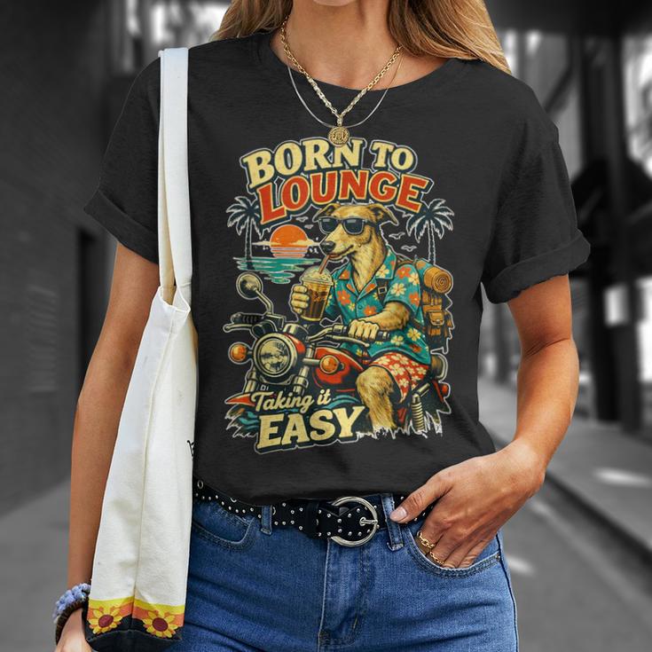 バイクでアイスコーヒーを飲むラーチャー面白いdigor Tシャツ 彼女への贈り物
