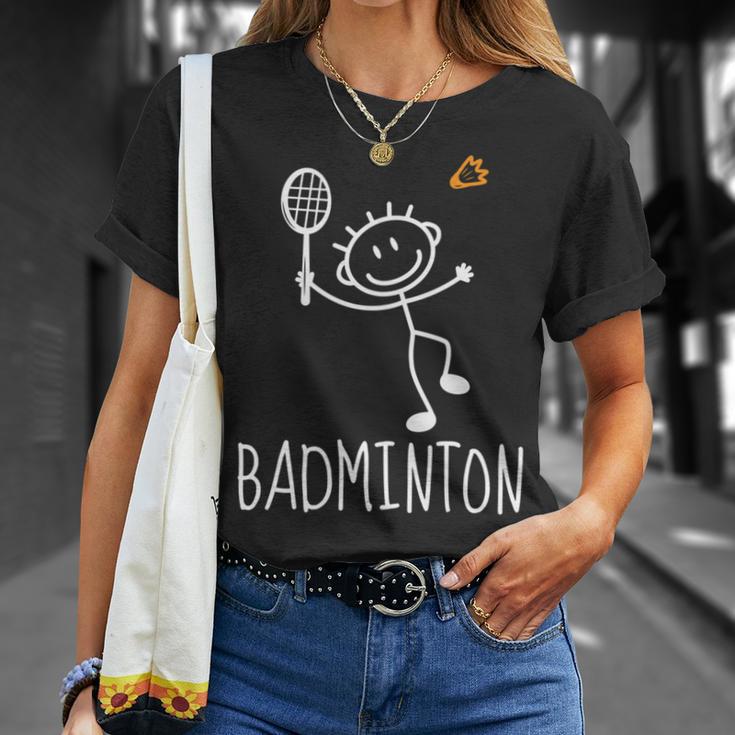 バドミントンプレーヤー バドミントンラケット シャトルコック バーディースポーツ 長袖tシャツ Tシャツ 彼女への贈り物