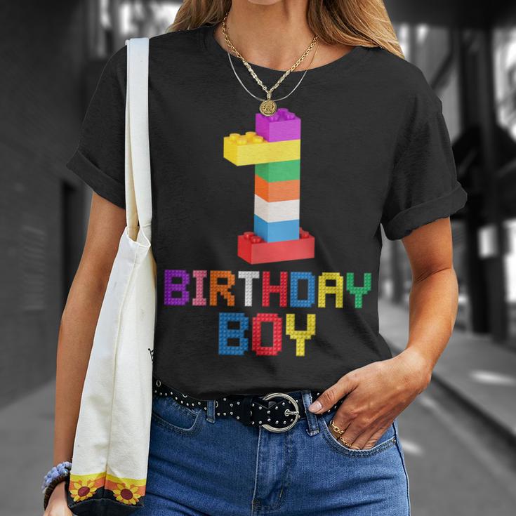 ビルディング・ブリックス 1歳のバースデー・ボーイ 1 1年目マスター・ビルダー Tシャツ 彼女への贈り物