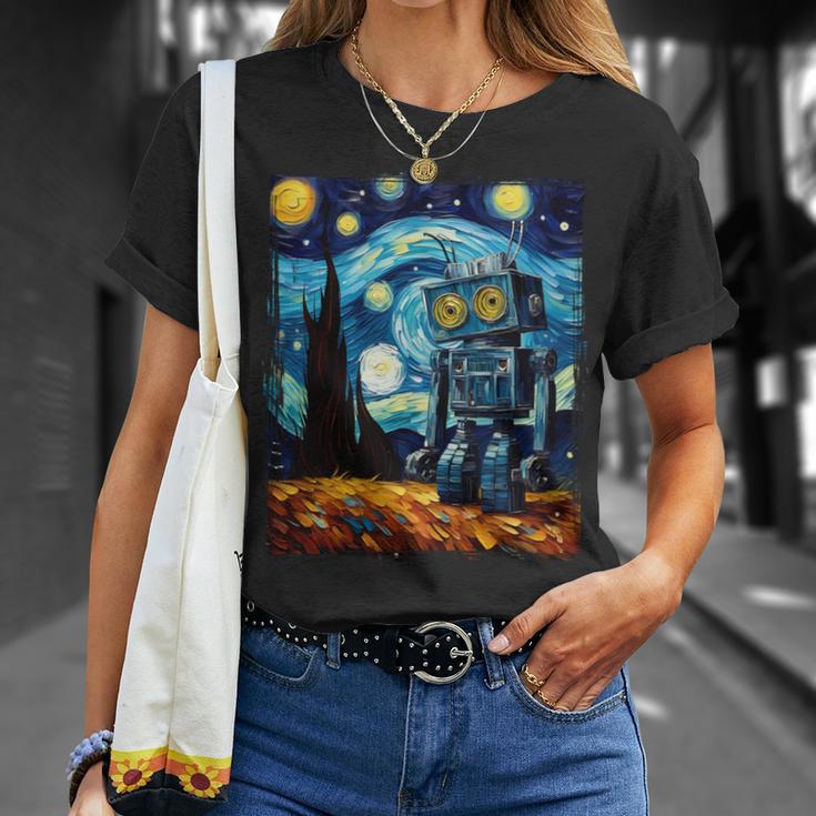 ビンテージロボットアート ゴッホ おもちゃ ロボットビルダー ロボティクス 長袖tシャツ Tシャツ 彼女への贈り物