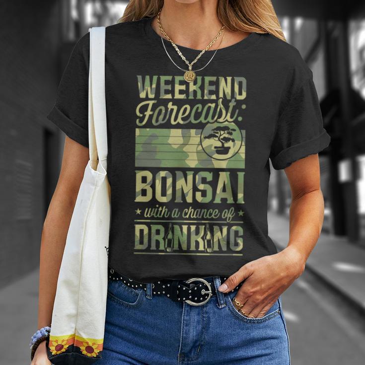 ビールを飲むチャンスのある週末予報盆栽 Tシャツ 彼女への贈り物