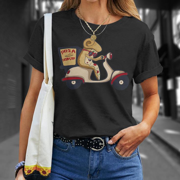 ピザデリバリースクーター イタリア料理 レディース メンズ Tシャツ 彼女への贈り物