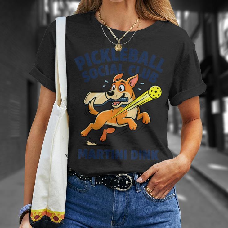 ピックルボール ソーシャル クラブ マティーニ ディンク 漫画 犬 Tシャツ 彼女への贈り物
