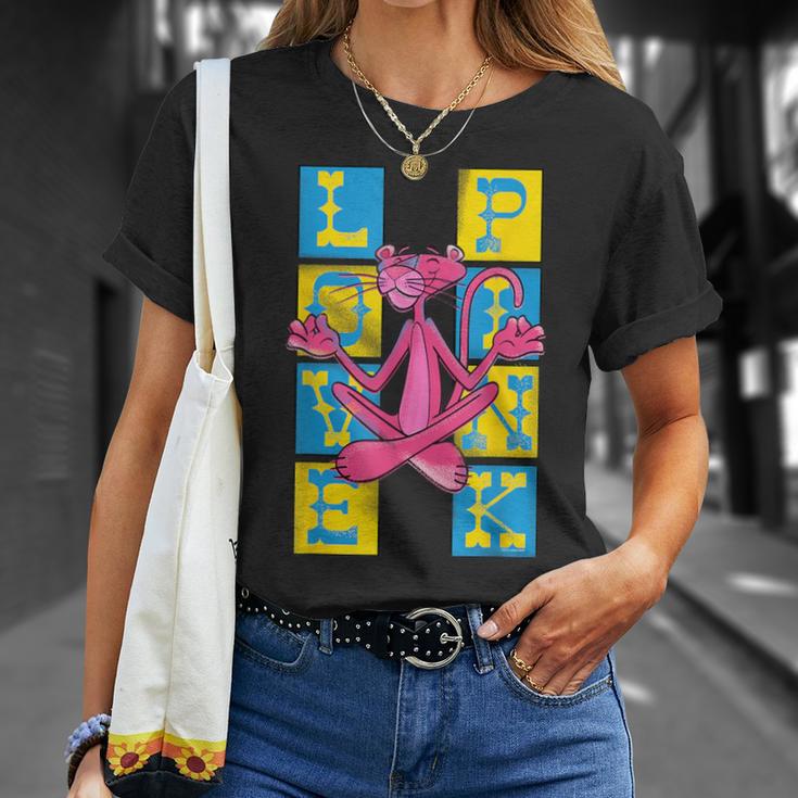 ピンクパンサー ヴィンテージ ラブ&ピンク禅チョークアート Tシャツ 彼女への贈り物