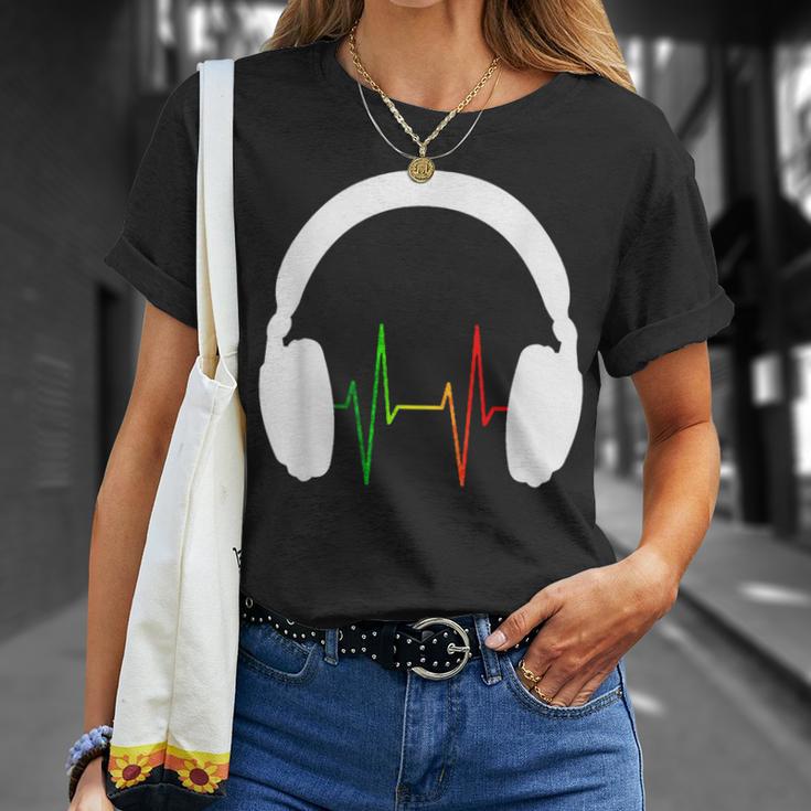 ファニー ラスタ ギフト メンズ レディース クール ラスタカラー ヘッドホン Tシャツ 彼女への贈り物