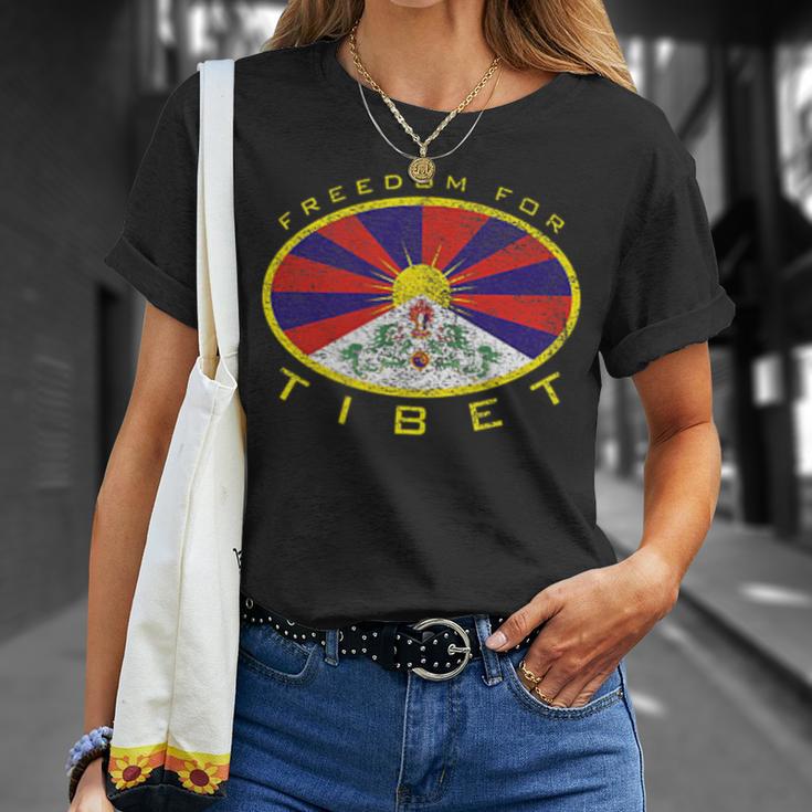 フリーダム チベットフラッグオーバル Tシャツ 彼女への贈り物