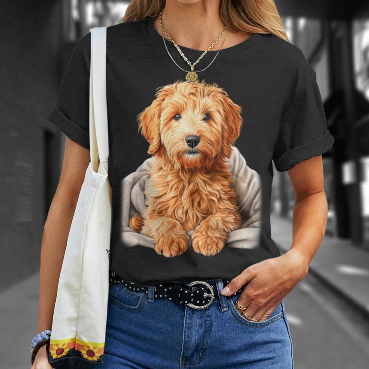 ブランキー付きのかわいいゴールデンドゥードル犬 Tシャツ 彼女への贈り物