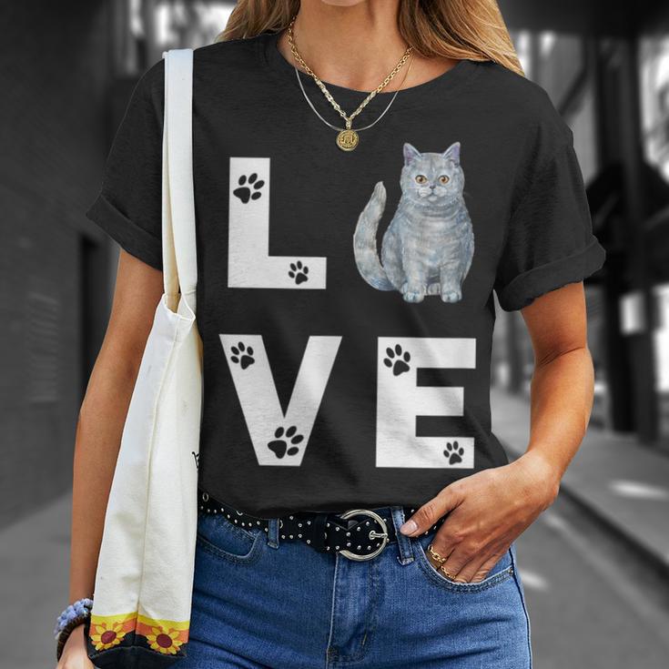 ブリティッシュショートヘア猫愛かわいい猫子猫ギフト Tシャツ 彼女への贈り物