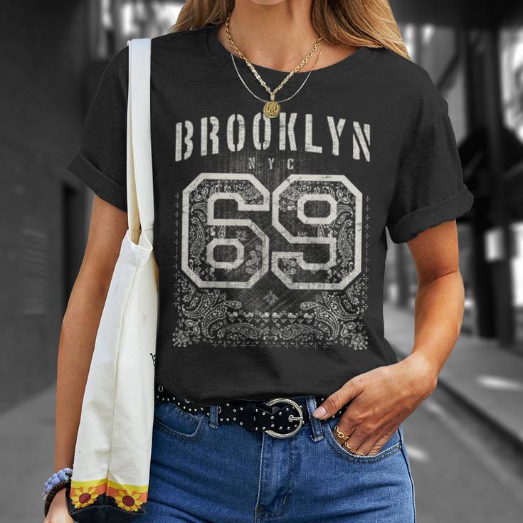 ブルックリン ニューヨーク バンダナスタイル アンティーク調tシャツ Tシャツ 彼女への贈り物