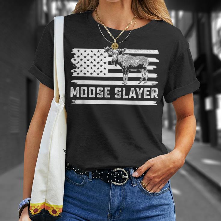 ヘラジカ ハンティング ビンテージフラッグ スレイヤー ハンター Tシャツ 彼女への贈り物