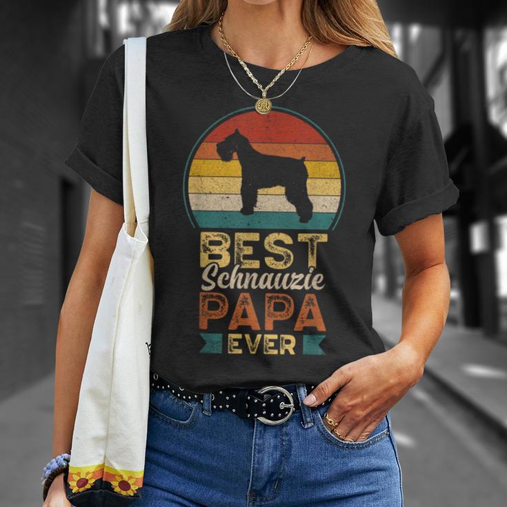 ベスト・シュナウジー・パパ ミニチュア・シュナウザー Tシャツ 彼女への贈り物