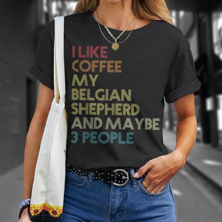 ベルジアンシェパード ベルジアンシェパード ドッグ コーヒー ビンテージ レトロ Tシャツ 彼女への贈り物