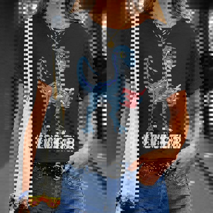 ベロシアダー ベロキラプトル 恐竜 読書 本好き Tシャツ 彼女への贈り物