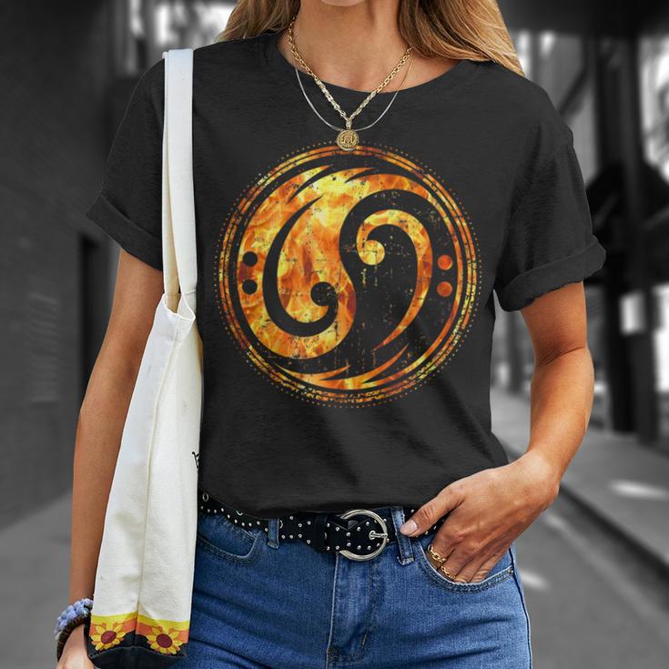 ベーシスト＆ベーシストのためのベースギタークレフ陰陽炎 Tシャツ 彼女への贈り物
