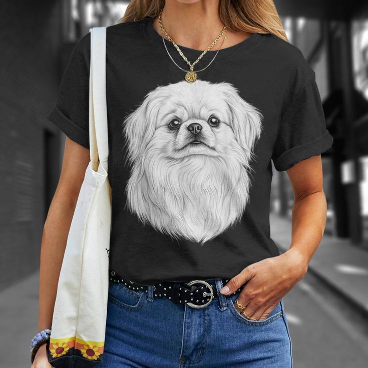 ペキニーズドッググラフィックペットアートペキニーズ。 Tシャツ 彼女への贈り物