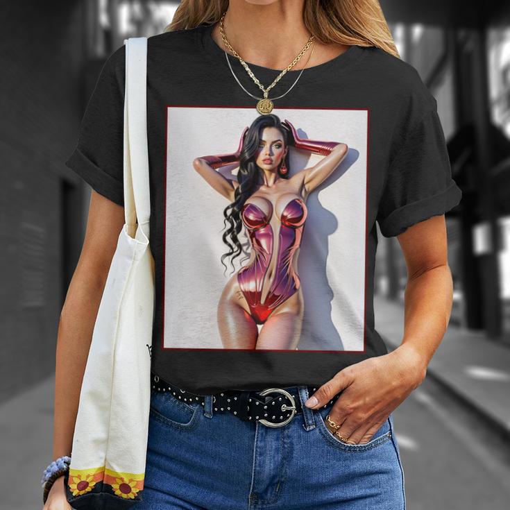 ホットガールオンtシャツ 男性用 セクシー巨乳sfピンナップガール 長袖tシャツ Tシャツ 彼女への贈り物