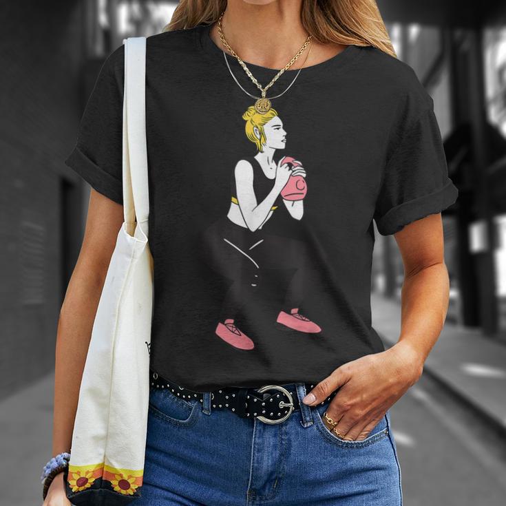 ボディービルダー 脚の日 女の子 ケトルベル フィットネス ボディービル Tシャツ 彼女への贈り物