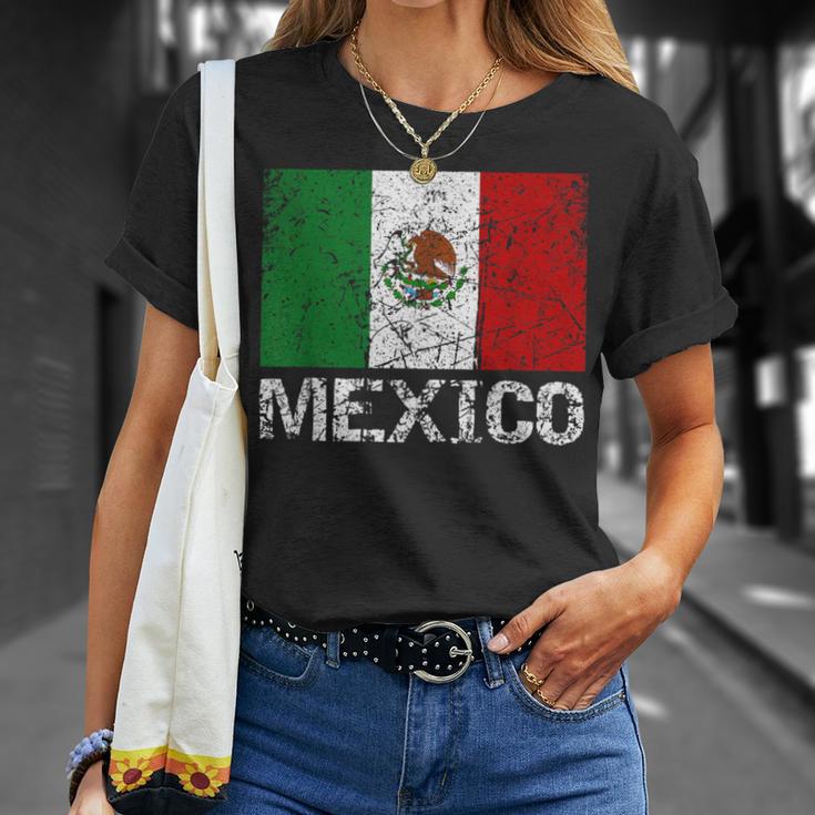 メキシコの国旗 アンティーク調 男性 女性 キッズ Tシャツ 彼女への贈り物