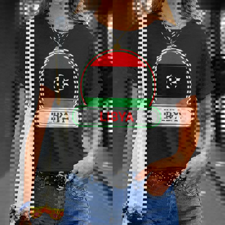 リビア国バッジ リビア国旗 Tシャツ 彼女への贈り物
