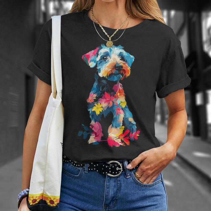 レイクランドテリア 犬 グラフィック ペットアート レイクランドテリア Tシャツ 彼女への贈り物