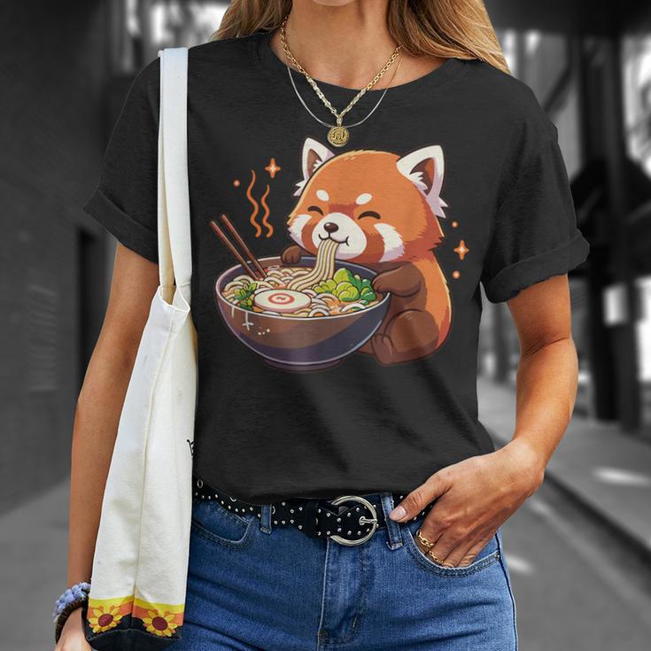レッサーパンダ ラーメン かわいいレッサーパンダ Tシャツ 彼女への贈り物