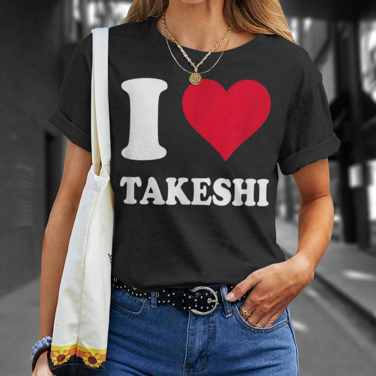 レッドハート I Love Takeshi Tシャツ 彼女への贈り物