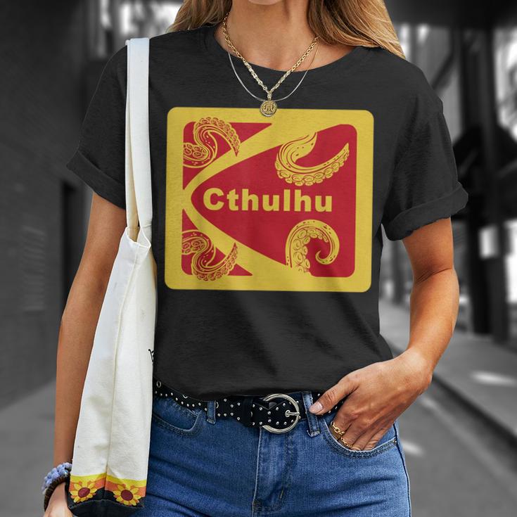 レトロ 1980年代のデザインスタイル クトゥルフと触手グラフィック Tシャツ 彼女への贈り物