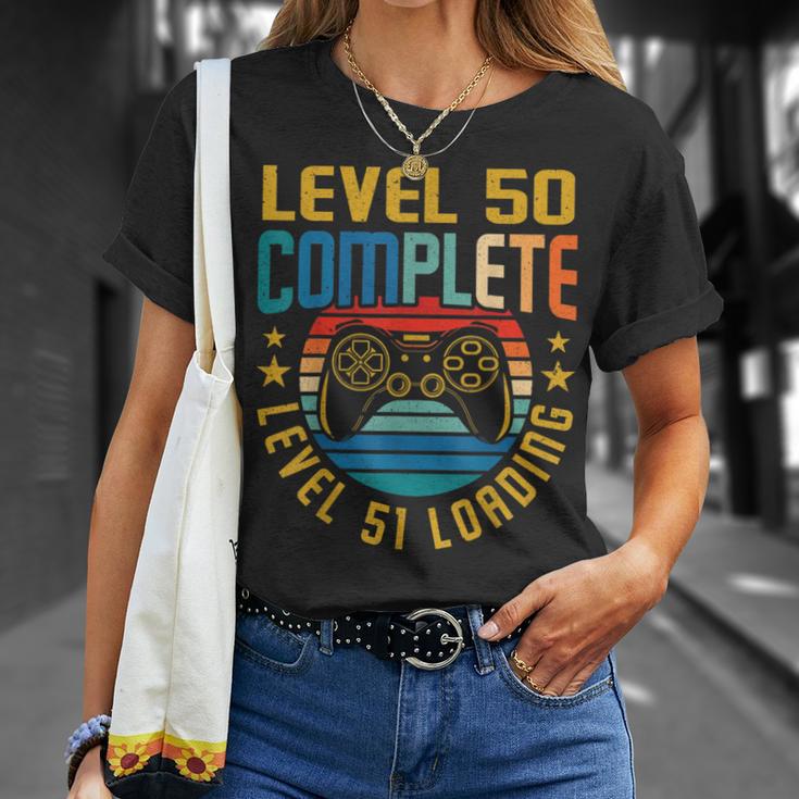レベル50 コンプリートレベル51 ローディング 50歳の誕生日 ビデオゲーマー Tシャツ 彼女への贈り物