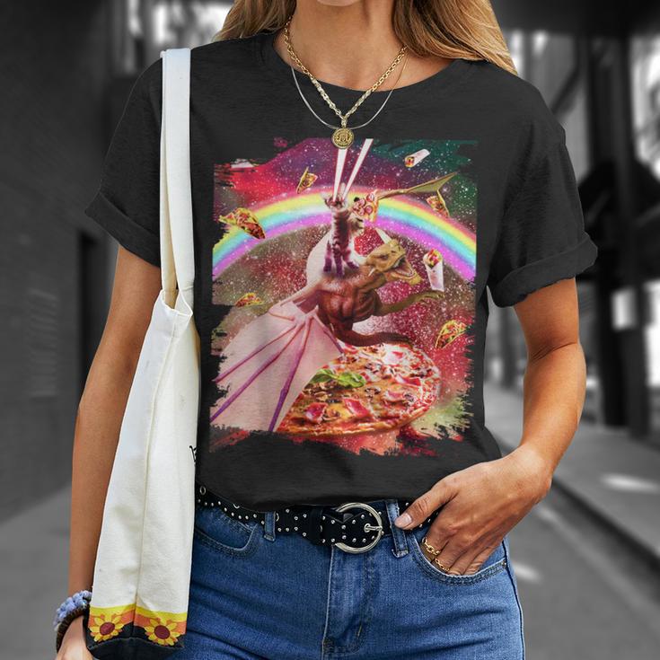 レーザーアイズ 宇宙 猫 ライディング ドラゴン Tシャツ 彼女への贈り物