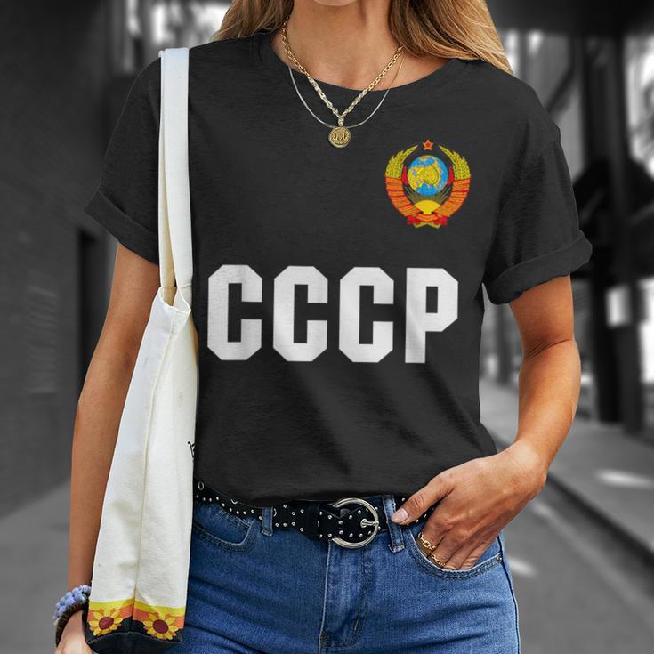 ロシアcccp ソ連ロシアサッカージャージーtシャツ Tシャツ 彼女への贈り物