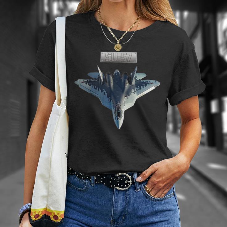 ロシアのステルス機第5世代su-57 Tシャツ 彼女への贈り物