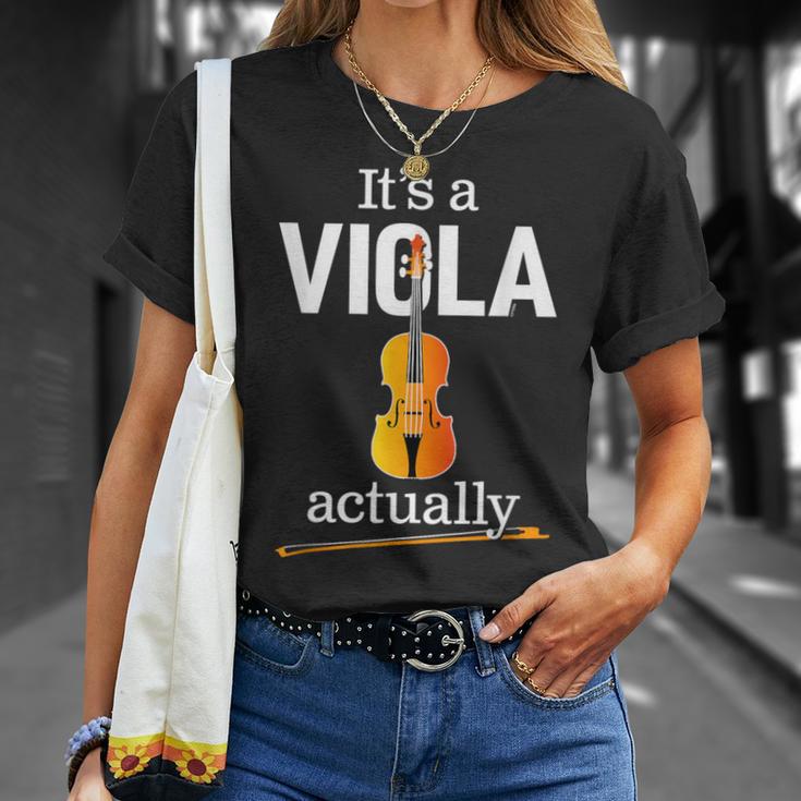 ヴィオラ奏者のためのヴィオラジョークまたはヴィオラミーム面白いヴィオラ 「 It's Aiola Actually」 Tシャツ 彼女への贈り物