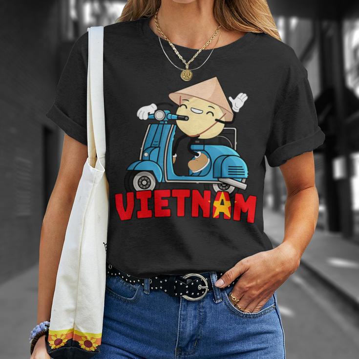 ヴィンテージ かわいい ベトナム バン バオ スクーター バイク 面白い食べ物 Tシャツ 彼女への贈り物