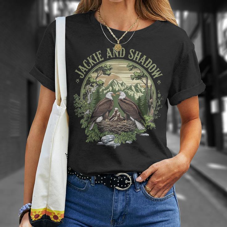 ヴィンテージ ジャッキーとシャドウ 白頭ワシファミリー 自然愛好家 Tシャツ 彼女への贈り物