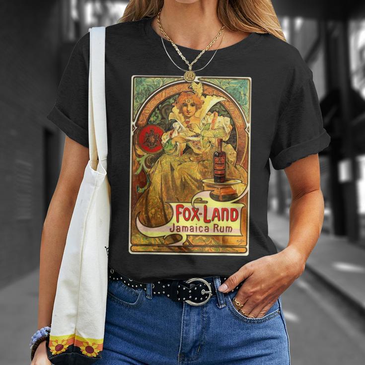 ヴィンテージ ジャマイカ ラム 広告ポスター ガール アルフォンス・ミュシャ Tシャツ 彼女への贈り物