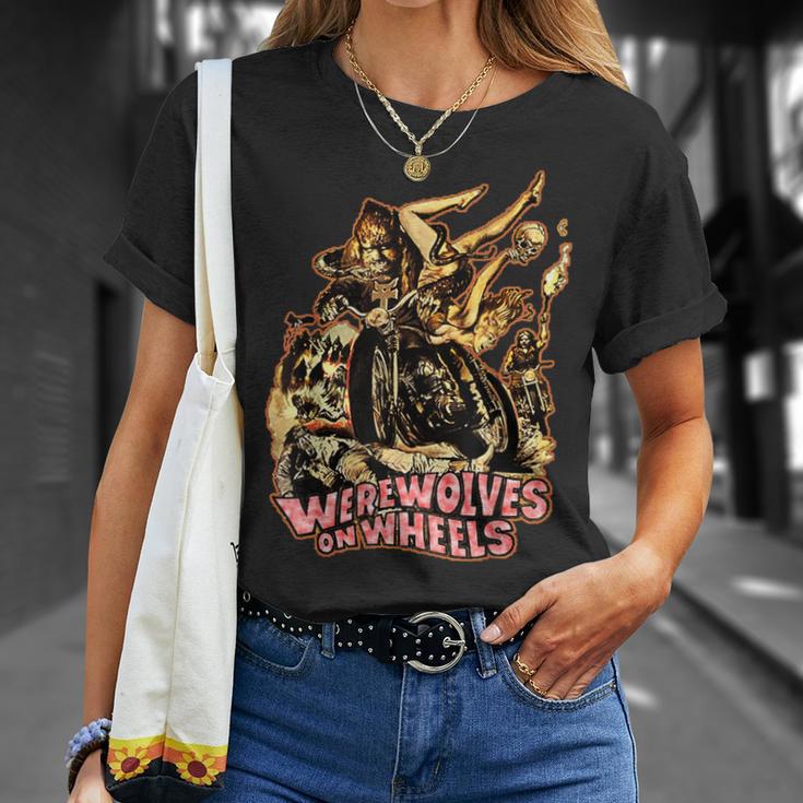 ヴィンテージ ホラー 狼男 ホイールバイカー Tシャツ 彼女への贈り物