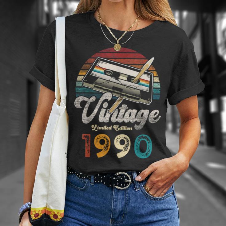 ヴィンテージ1990バースデー36年カセットペンシル Tシャツ 彼女への贈り物