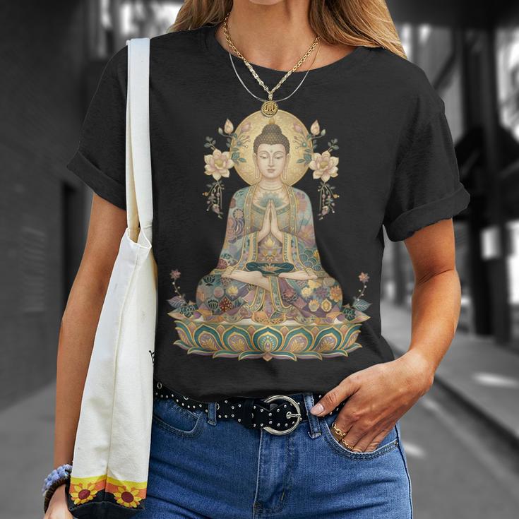 仏像 ヨガ 仏教 禅 瞑想 Tシャツ 彼女への贈り物