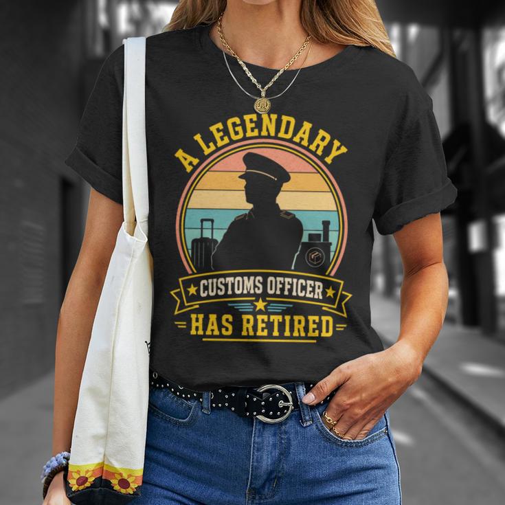 伝説の税関職員が退職したヴィンテージ引退 長袖tシャツ Tシャツ 彼女への贈り物