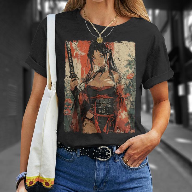 侍戦士 ワイフガール 日本の浮世絵 漫画 サムライ Tシャツ 彼女への贈り物