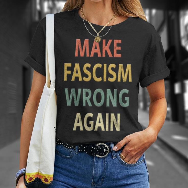 反ファシズムシャツ。Make Fascism Wrong Again 。 長袖tシャツ Tシャツ 彼女への贈り物