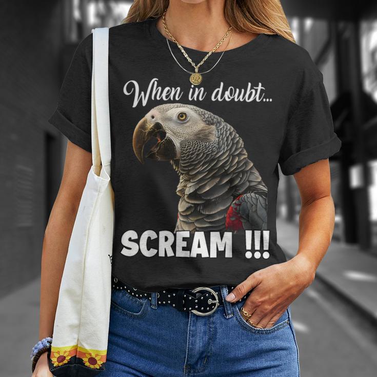 叫ぶアフリカヨウム T、面白いオウム Tシャツ 彼女への贈り物