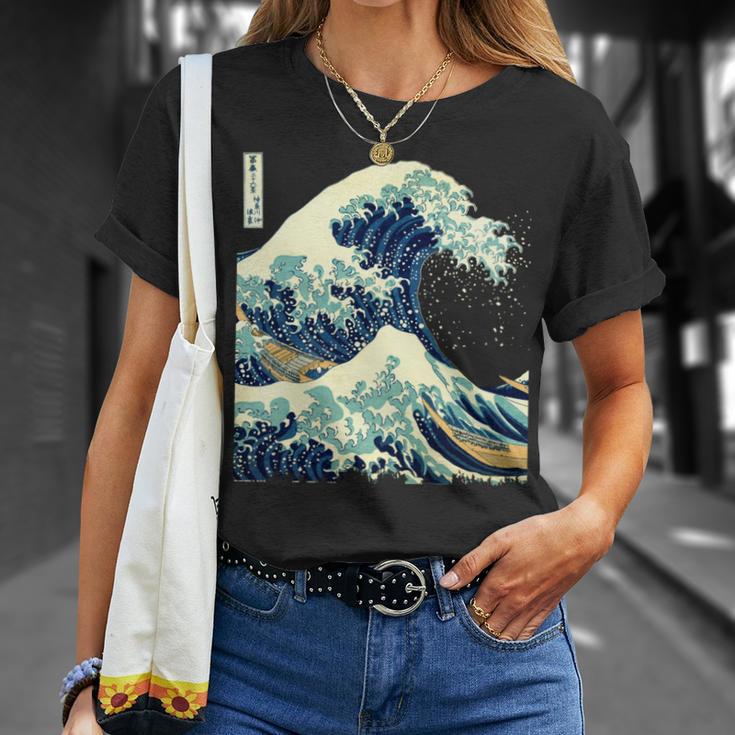 大波 葛飾北斎 名画 おしゃれ 長袖tシャツ Tシャツ 彼女への贈り物